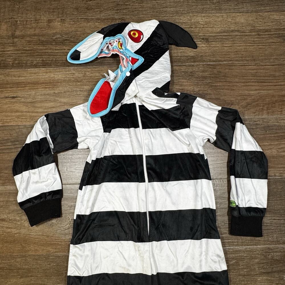 Beetlejuice Sandworm Costume Kids Large 12-14 Spirit Halloween Hooded Jumpsuit - Picture 5 of 9